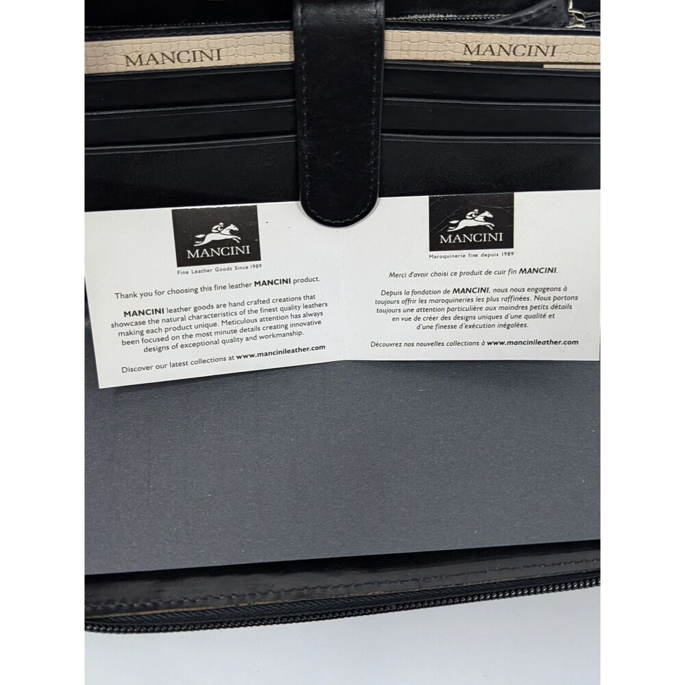 Mancini Casablanca RFID Full Zip Leather Clutch Wallet Black 87000372. - Picture 9 of 13